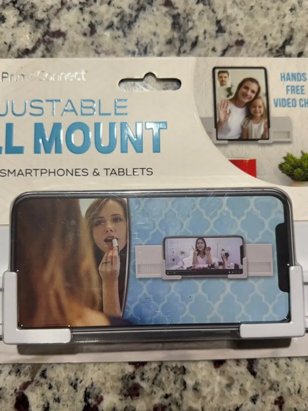 Prime Connect Adjustable Wall Mount Holder for Smartphones & Tablets – New